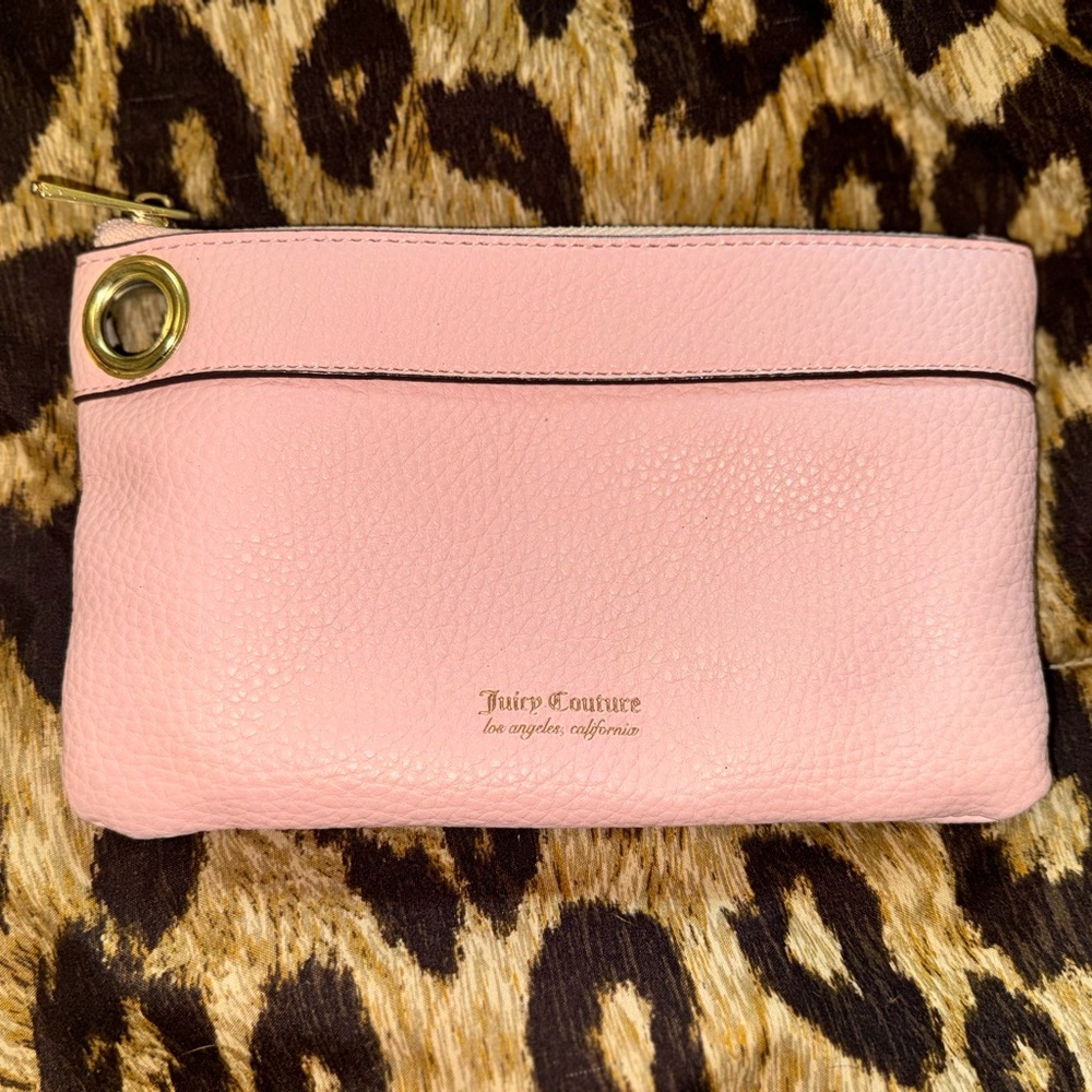 Juicy Couture Pink Pebbled Leather Wristlet